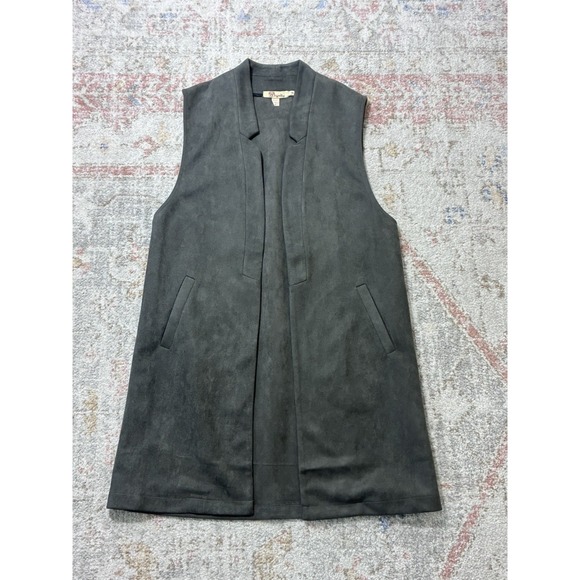 Aryeh Jackets & Blazers - Aryeh Gray Faux Suede Open Front Longline Vest Duster Pockets Size S